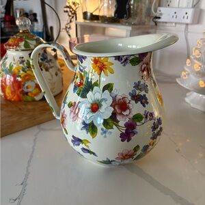 MacKenzie-Childs Multicolor Floral Ceramic Pitcher